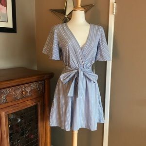 Blue Pinstriped Dress